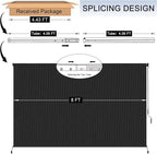 8'W x 6'H Black Patio Shades Roll up Outdoor Roller Shade Crank Wand Blind - Image 3
