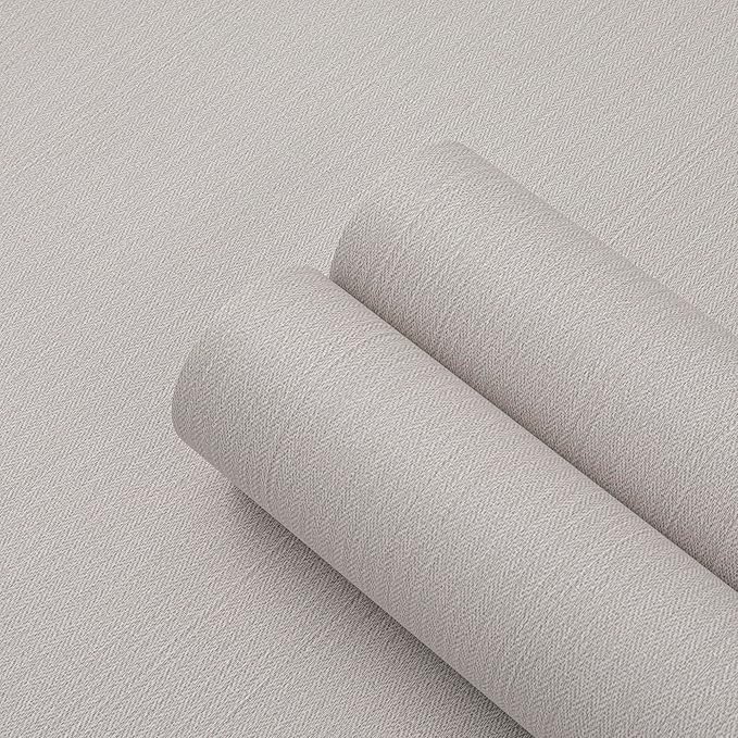 Haimin Fabric Wallpaper Textured Contact Paper Peel and Stick Faux Linen Wall - Image 6