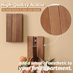 Foldable Wall Hooks 4Pack: Rustic Wooden Coat Hooks Mounted - Image 2