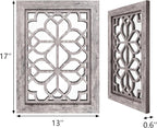 Set of 2 13x17 Inch Rectangular Shatterproof Decorative Wall Mirrors, Boho - Image 2