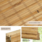LazBlinds No Tools No Drill Cordless Bamboo Roman Shades, Custom Light - Image 2