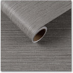 CRE8TIVE Dark Grey Grasscloth Wallpaper Removable Textured Wallpaper Stick and by CRE8TIVE