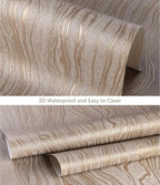 Gold Khaki Wood Peel and Stick Wallpaper Stripe, 20.8" x 118", Self-Adhesive - Image 4
