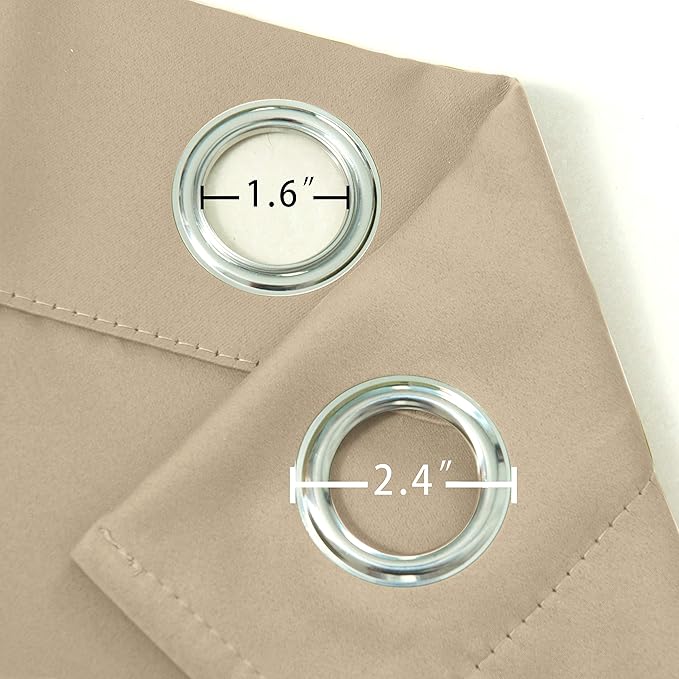 LEMOMO Beige Thermal Blackout Curtains/52 x 63 Inch/Set of 2 Panels Room - Image 6