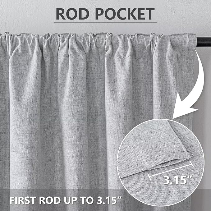 Blackout Curtains Customsize for Bedroom, 100% Black Out Curtains 1 Panel - Image 3