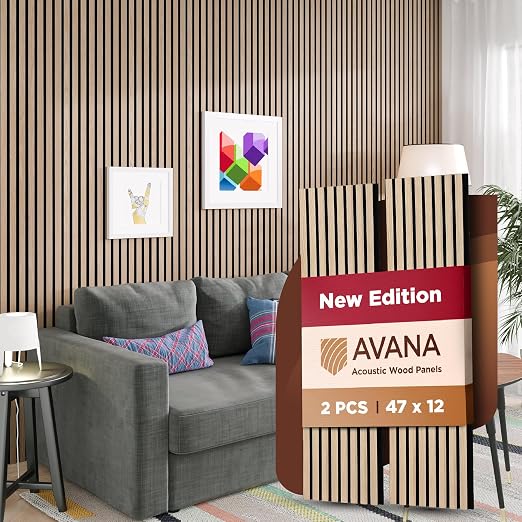 Avana Modern Acoustic Wood Wall Panels – 47.2 X 12.6 Inch White Oak Acoustic by AvanaHome