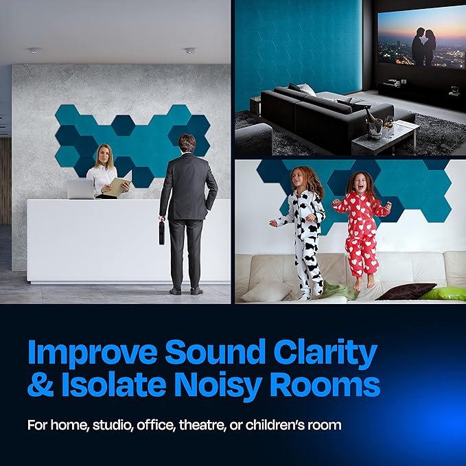 Acoustic Panels 12-Pack Soundproof Wall Panels 12"X10.4"X0.4" Sound Panels High - Image 4