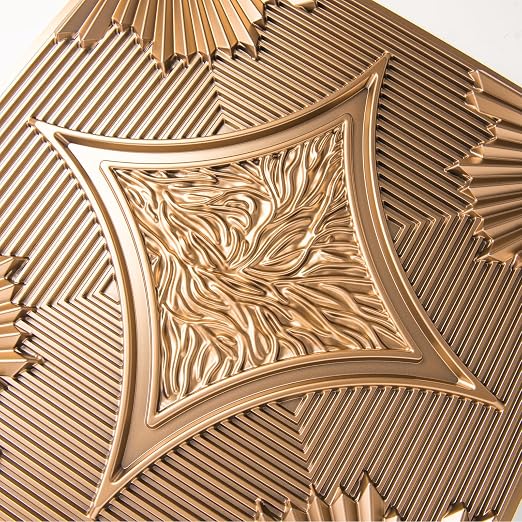 Art3d Drop Ceiling Tiles 24x24 in Bronze, 3D Wainscoting Panels Glue Up 2x2 - Image 9