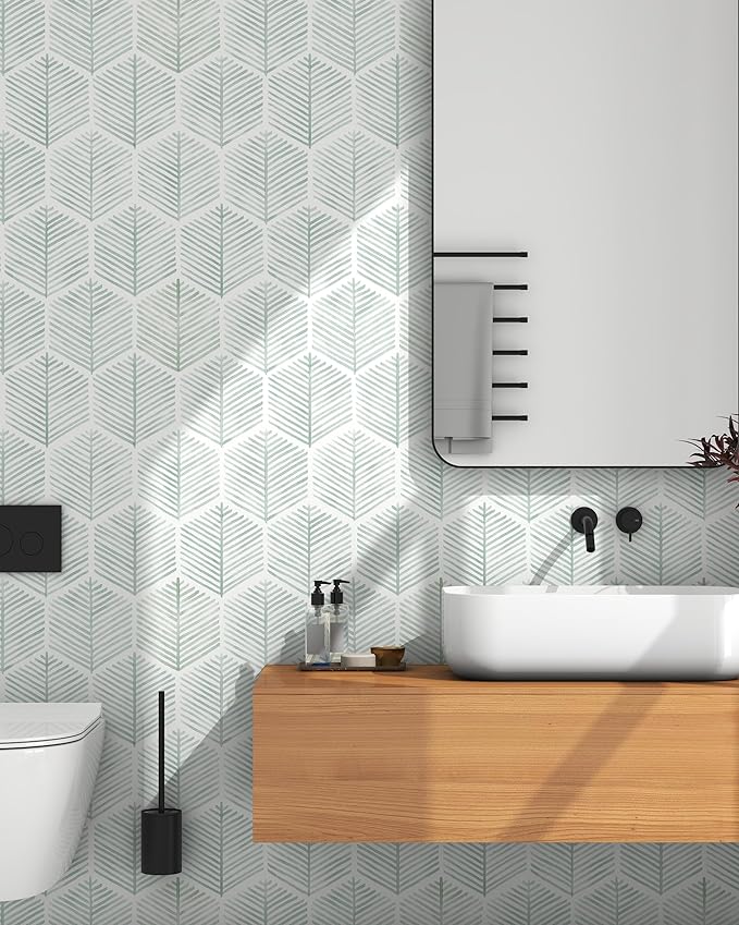 Modern Peel and Stick Wallpaper 17.3''×78.8'' Geometric Wallpaper Boho Contact - Image 2