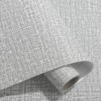 Yancorp 10ft Textured Fabric Gray Wallpaper Faux Grasscloth Grey Peel and Stick by YancorpHomeDecor