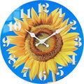 Indoor/Outdoor Clocks Waterproof, Glass Sun Flower Decor Wall Clock by HorizentWallClock