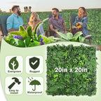Artificial Green Boxwood Grass Wall Panels: 20"x 20" UV Protected Ivy Privacy - Image 2