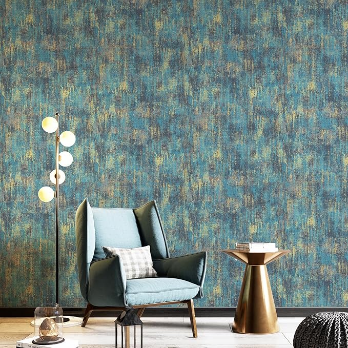 JiffDiff Vintage Metallic Peel and Stick Wallpaper Industrial Metallic Concrete - Image 3