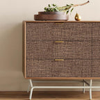 Brown Grasscloth Peel and Stick Wallpaper 17.3"x300" Faux Linen Textured - Image 9