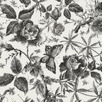 JiffDiff Floral Vintage Wallpaper Peel and Stick Wall Stick Black and White by wallpaper