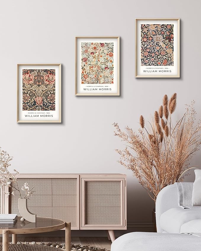 Framed William Morris Canvas Wall Art, Floral Pattern Vintage Poster Wall Decor - Image 4