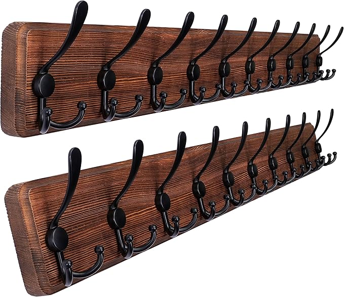 SKOLOO Rustic Large Wall Mounted Coat Rack-38.6'' Long Coat Rack by SKOLOO
