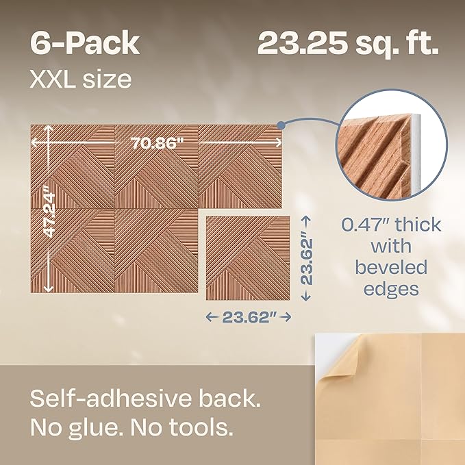 XL Acoustic Wall Panels 6-Pack Decorative Acoustic Panels High Density Sound - Image 3