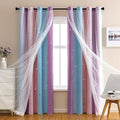 XiDi Girls Curtains for Bedroom, Princess Unicorn Wall Decals Pink 63 Inches by Addsomecolortolife