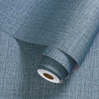 Blue Grasscloth Peel and Stick Wallpaper Textured Linen Adhesive Contact Paper - Image 2