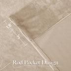 NICETOWN Beige Velvet Room Darkening Curtains, Home Decor Light Blocking - Image 7