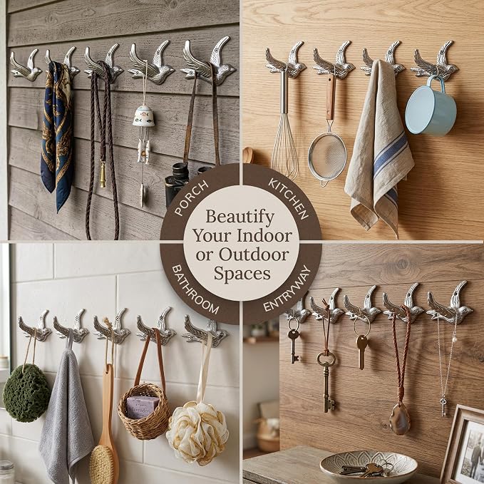 Flying Bird Decorative Wall Hooks Cast Iron, Wall Mounted - Image 6