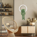 Der Rose 2 Pack Fake Plants Hanging Artificial Succulents Plants in White Pots - Image 6