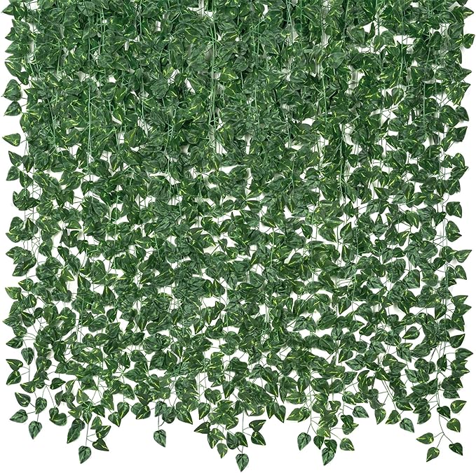CQURE 48 Pcs 336Ft Artificial Ivy Fake Vines, Ivy Garland Greenery Garland Fake by CQURE