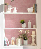 Guvana Grasscloth Peel and Stick Wallpaper Pink Textured Contact Paper Modern - Image 4