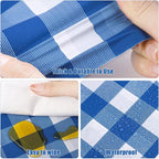 Kochorie 54 Inch x 100 Ft Blue Checkered Plastic Table Cloth Roll Disposable - Image 3