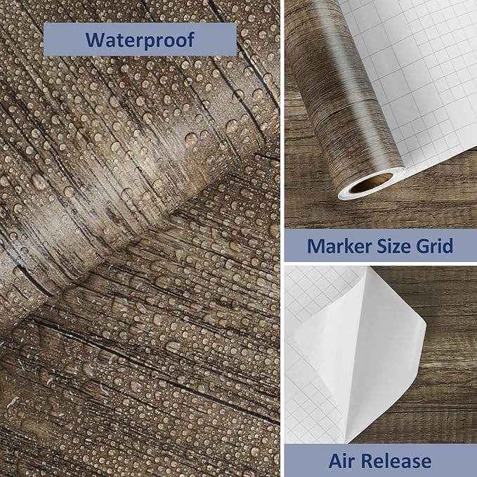 WESTICK Brown Wood Contact Paper Peel and Stick Countertops Waterproof Wood - Image 8