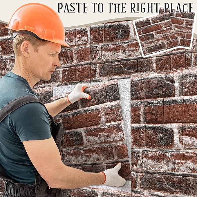 Tinlade 30 Pcs 28.81 Sq ft 3D Wall Panels Peel and Stick Foam Brick Wallpaper - Image 6