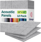 Acoustic Panels 12-Pack Soundproof Wall Panels 12"x12"x0.4" Decorative Sound by EkkogoAcousticPanels