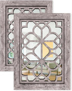 Set of 2 13x17 Inch Rectangular Shatterproof Decorative Wall Mirrors, Boho by HMANGE