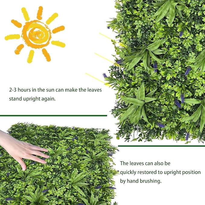 ODTORY Artificial Greenery Wall Roll: 40X120IN UV-Anti Ivy Privacy Fence Wall - Image 7
