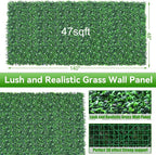 EverNture 48"x140" Grass Wall Panels, Artificial Grass Backdrop, Fake Greenery - Image 2