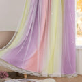 XiDi Curtains for Bedroom Decor, Rainbow Pink PurpleYellow34/90/1 by Addsomecolortolife