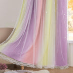 XiDi Pink & Rainbow Curtains for Kids & Girl Room - Image 4