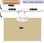 8'W x 8'H Sesame Patio Shades Roll up Outdoor Roller Shade Crank Wand Blind - Image 3