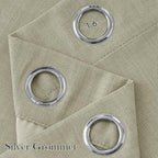 NICETOWN Short Faux Linen Beige Blackout Curtains 63 inches Long - Image 2