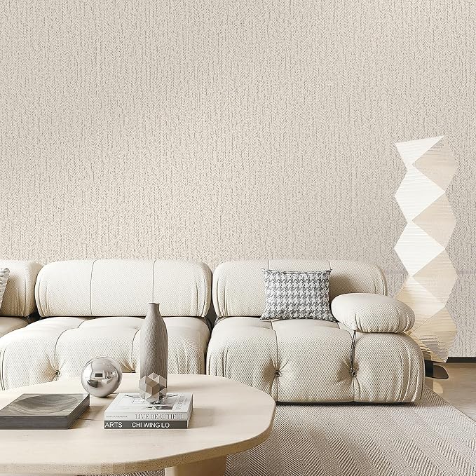 Gray Grasscloth Peel and Stick Wallpaper Renter Friendly Wall Covering Adhesive - Image 4