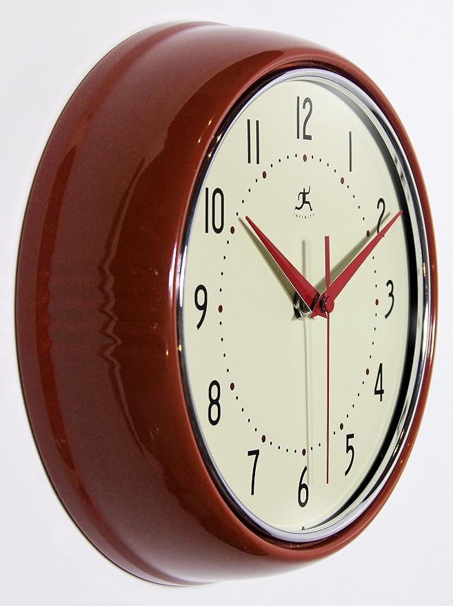 Infinity Instruments LTD. Retro 12 inch Silent Sweep Non-Ticking Mid Century - Image 3
