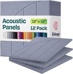 Acoustic Panels 12-Pack Soundproof Wall Panels 12"x12"x0.4" Decorative Sound by EkkogoAcousticPanels