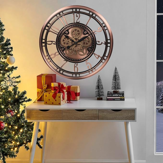 CLXEAST 28 Inch Oversized Large Moving Gear Wall Clock - Image 9