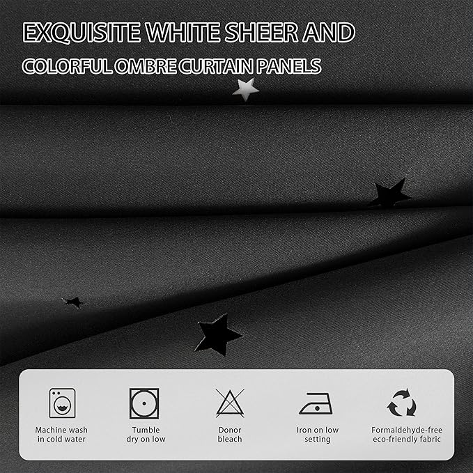 XiDi Blackout Curtains for Bedroom, Bedroom Drapes for Kids, Unicorn Curtains - Image 3