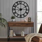 CLXEAST 24 Inch Wall Clocks for Living Room Decor, Large Black Metal Wall Clock - Image 8