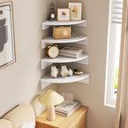 Alsonerbay White Corner Shelf Wall Mount, Large Wooden Shelves - Image 5
