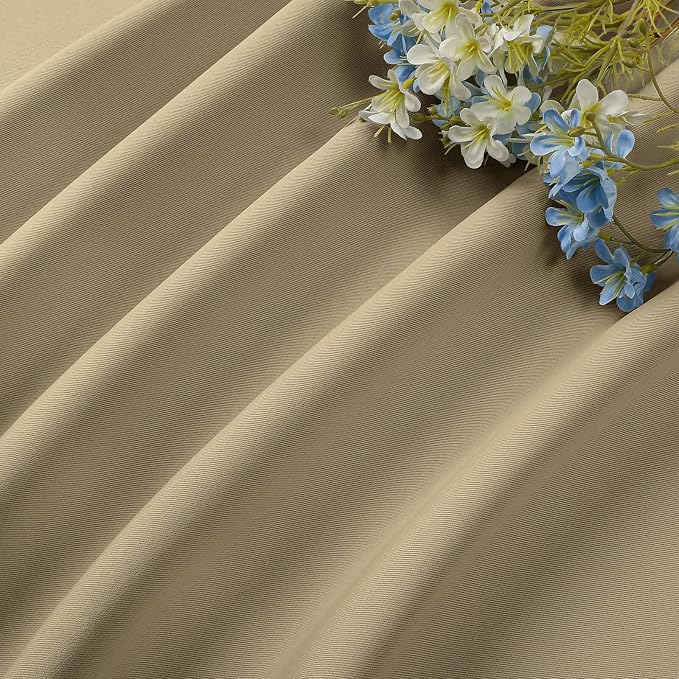 CUCRAF Beige Blackout Curtains 96 inch Length 2 Panels Set, Rod Pocket Room - Image 7