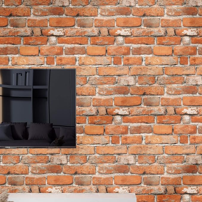 Faux Brick Peel and Stick Wallpaper 17.7" x 197" Contact Paper - Image 7