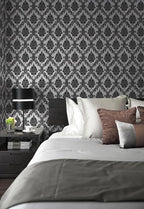 17.7" x118" Peel and Stick Wallpaper Black Wall Paper - Image 4